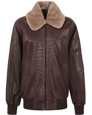 Enes Vivienne Leather Jacket - Brown