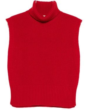 DAVANTINO Wool Turtle-Neck Sweater - Red