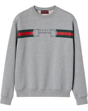 Gucci Logo Cotton Sweatshirt - Grey