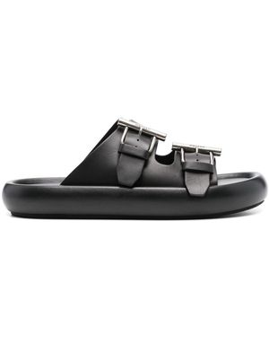 McQueen Leather Slipper - Black