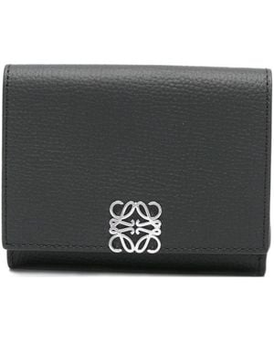 Loewe Anagram Trifold Leather Wallet - Black