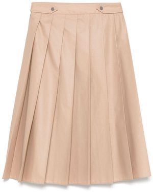 Iceberg Pleated Midi Skirt - Natural