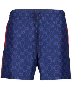 Gucci Technical Poplin Swim Trunks - Blue