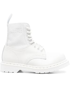 Mm6 Maison Margiela X Dr.martens Leather Boots - White