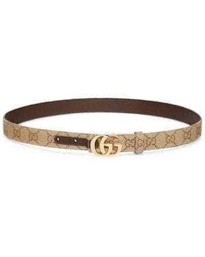 Gucci Gg Marmont Reversible Belt - White