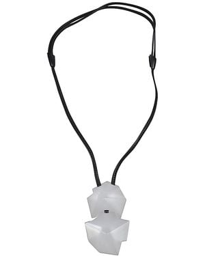 Monies Leather Necklace With Pendant - Metallic