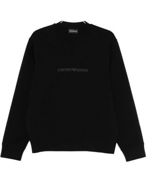 Emporio Armani Logo Cotton Sweatshirt - Black