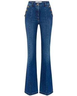 Elisabetta Franchi Flared Leg Denim Jeans - Blue