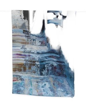 Faliero Sarti Stola Con Stampa Villa Porfidia Napoli - Blu