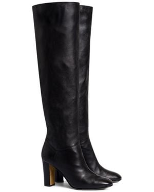 Alberta Ferretti Faux Leather Boots, Heeled Boot By - Black
