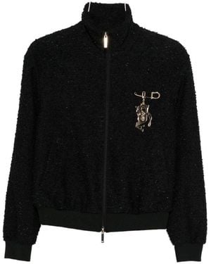 Emporio Armani Tweed Blouson Jacket - Black