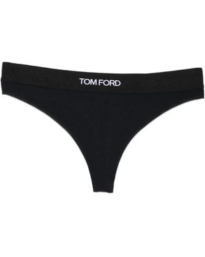 Tom Ford Logo Thongs - Black