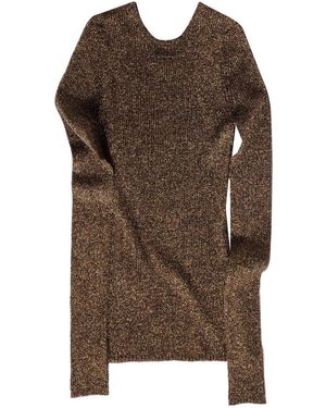 Miu Miu Lurex Crewneck Jumper - Brown