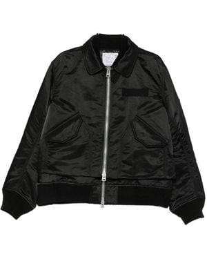 Sacai Cotton And Nylon Blouson Jacket - Black