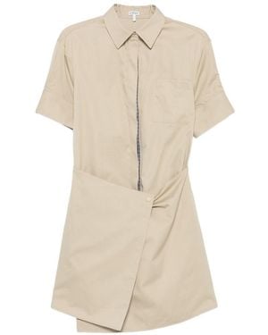 Loewe Cotton And Silk Mini Dress - Natural