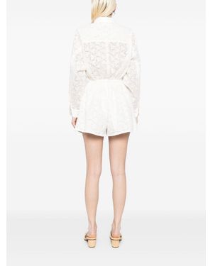 Zimmermann Crush Linen Playsuit - White