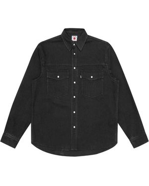 ICECREAM Running Dog Denim Shirt - Black