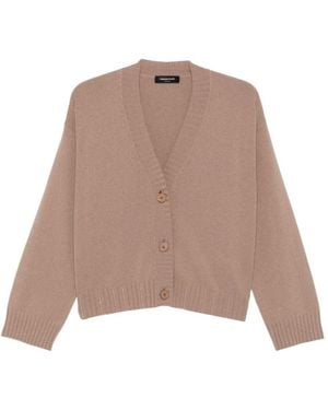 Fabiana Filippi Wool V-Necked Cardigan - Natural