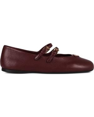 Prada Leather Ballet Flats - Red