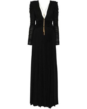 Elisabetta Franchi V-Necked Long Dress - Black
