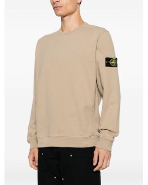 Stone Island Cotton Crewneck Sweatshirt - Natural