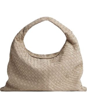 Bottega Veneta Hop Medium Leather Shoulder Bag - Natural