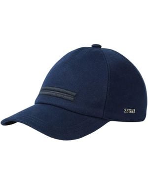 ZEGNA Cappello Con Ricamo - Blu