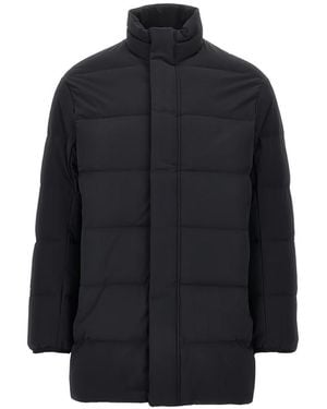 Emporio Armani Nylon Midi Down Jacket - Blue