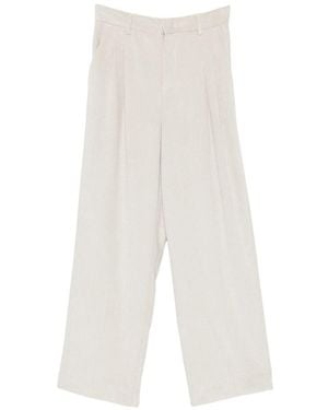 White Sand Wide-Leg Trousers - White