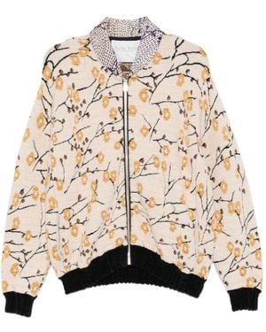 forte_forte Jacquard Bomber Jacket - Natural