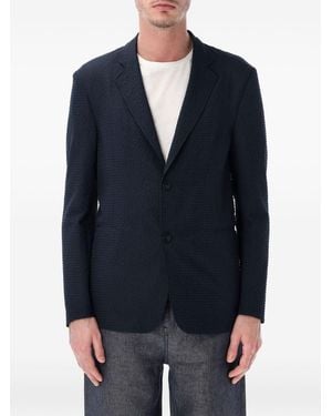 Emporio Armani Single-Breasted Blazer Jacket - Blue