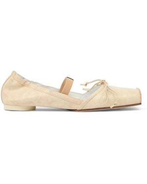 MM6 by Maison Margiela Leather Ballet Flats - Natural