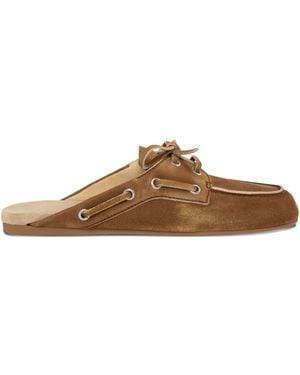 Miu Miu Suede Leather Slippers - Brown