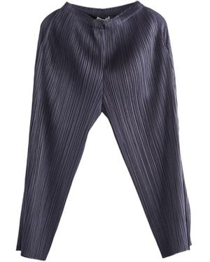 Pleats Please Issey Miyake Pleated Cropped Trousers - Blue