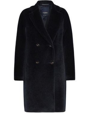 Max Mara Wool Double-Breasted Coat - Black