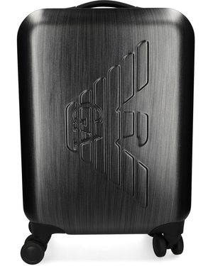 Emporio Armani Eagle Suitcase Trolley - Black