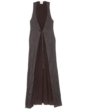 Alysi Sleeveless Long Dress - Brown