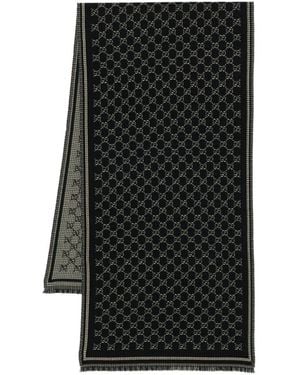 Gucci Sciarpa Con Monogramma Gg - Nero