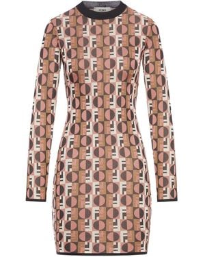 Fendi Printed Midi Dress - Pink