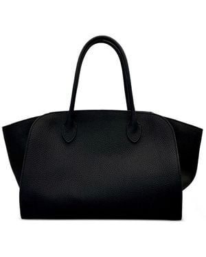 The Row Marlo 12 Leather Tote Bag - Black