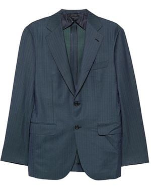 Brioni Plume Single-Breasted Wool Suit - Blue