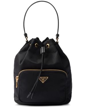 Prada Duet Re-Nylon Bucket Bag - Black