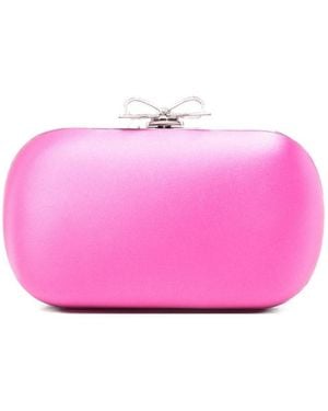 Self-Portrait Self Portrait Satin Clutch - Pink