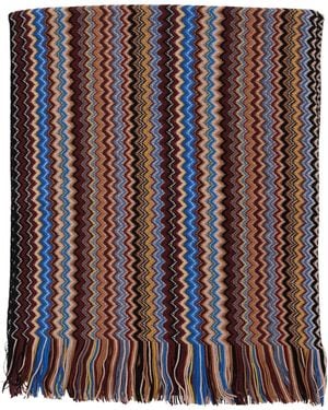 Missoni Zigzag Fringed Scarf - Brown