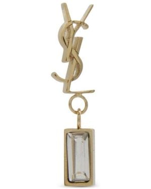 Saint Laurent Cassandre Single Earring - White