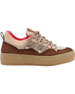 Ferrari Low Trainer With Logo - Brown