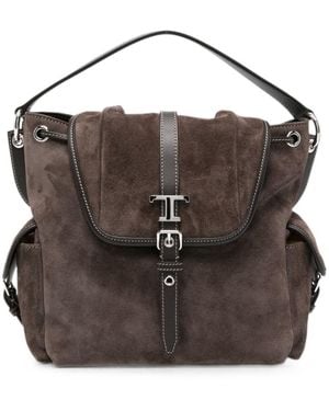 Tod's T Timless Mini Leather Backpack - Black