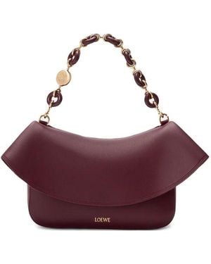 Loewe Ola Medium Leather Shoulder Bag - Purple