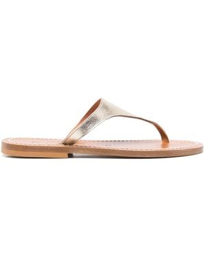 K. Jacques Pegase Leather Sandals - Metallic