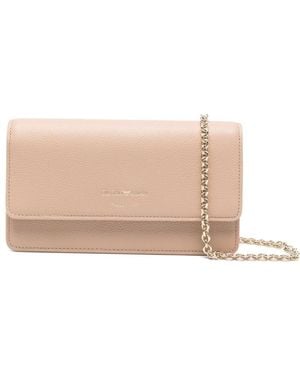 Emporio Armani Leather Wallet On Chain - Natural